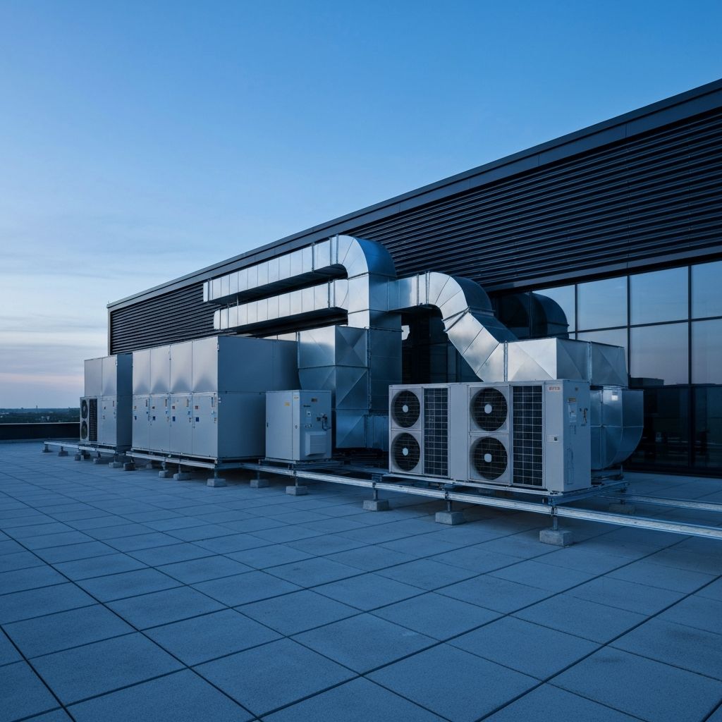 Professionelle Klimaanlage auf Gewerbegebaude